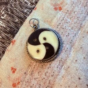 Sterling Silver and bone Yin Yang Charm